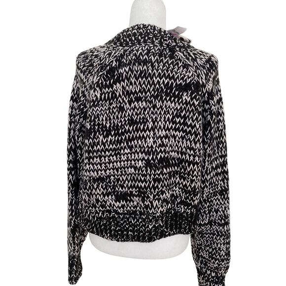 TopShop Black White Chunky Knit Sweater knitted women Size M A003074 - Picture 8 of 9